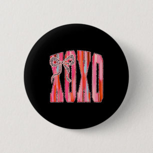 Xoxo Leopard-Bogen Lustiger Valentinstag Coquette Button