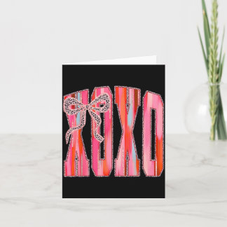 Xoxo Leopard Bogen Lustiger Valentinstag Coquette  Karte