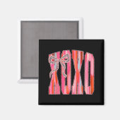 Xoxo Leopard-Bogen Lustiger Valentinstag Coquette  Magnet (Vorderseite/Rückseite)