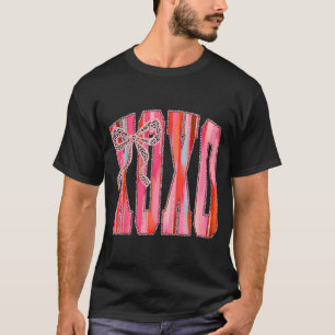 Xoxo Leopard-Bogen Lustiger Valentinstag Coquette T-Shirt