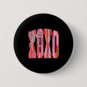 Xoxo Leopard Bow Funny Valentine's Day Coquette Nk Button (Vorderseite)