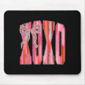 Xoxo Leopard Bow Funny Valentine's Day Coquette Nk Mousepad (Vorne)