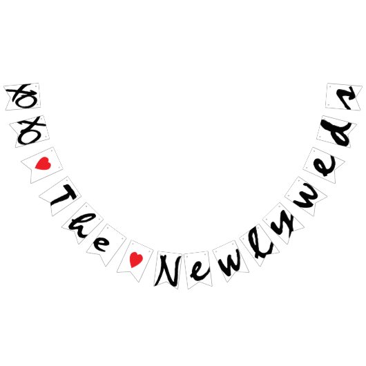 XOXO "LIEBE" die JUNGVERMÄHLTEN, die Zeichen-Dekor Wimpelkette (Alle)