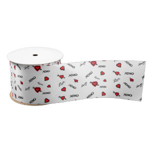 XOXO Liebe & Kisses Design Satinband
