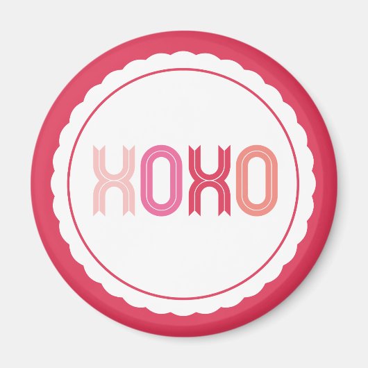 XOXO Liebe & Kisses Scalloped Sweet Valentine's Da Magnet (Vorne)