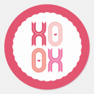 XOXO Liebe & Kisses Valentine Party 3 Zoll Sticker