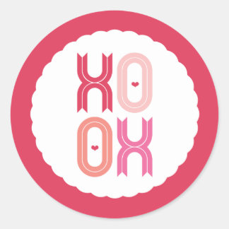 XOXO Liebe & Kisses Valentine Party 3 Zoll Sticker