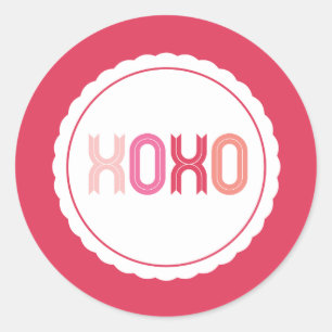 XOXO Liebe & Kisses Valentine Party 3 Zoll Sticker