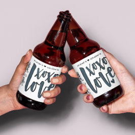 XOXO Liebe Koordiniert Typografie Bierflaschenetikett