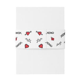 XOXO Liebe & Küsse Design Einladungsbanderole