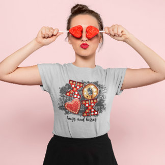 XOXO Liebe mehr Besorgnis weniger Herz T-Shirt