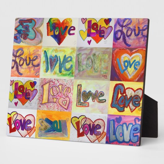 XOXO Liebe Mosaik Collage Painting Gedicht Plaque Fotoplatte (Seite)