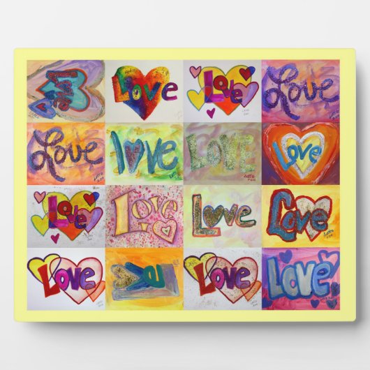 XOXO Liebe Mosaik Collage Painting Gedicht Plaque Fotoplatte (Vorderseite)