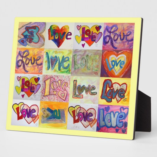 XOXO Liebe Mosaik Collage Painting Gedicht Plaque Fotoplatte (Seite)