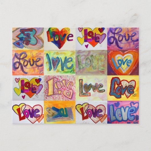 XOXO Liebe Mosaik Postkarte (Vorderseite)