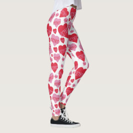 XOXO Liebe Rosa Herz Muster Valentine Leggings