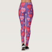XOXO Liebe Rosa Herz Muster Valentine Lila Leggings (Rückseite)