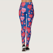 XOXO Liebe Rosa Herzmuster Valentine Blau Leggings (Rückseite)
