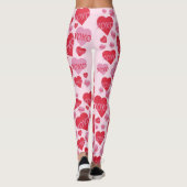 XOXO Liebe Rosa Herzmuster Valentine Rosa Leggings (Rückseite)