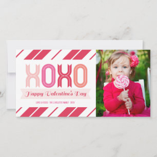XOXO Liebe und Kisses Valentine's Day Foto Cards Feiertagskarte