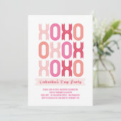 XOXO Liebe und Kisses Valentine's Day Party laden Einladung (Stehend Vorderseite)