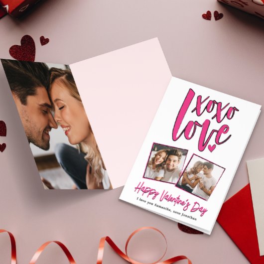 XOXO LIEBE Valentinstag Foto Karte