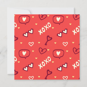 XOXO Liebes- Valentinstagskarte von Doodle Feiertagskarte