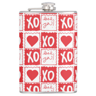 XOXO Liebesherz Valentinstag Liebt dich Flachmann