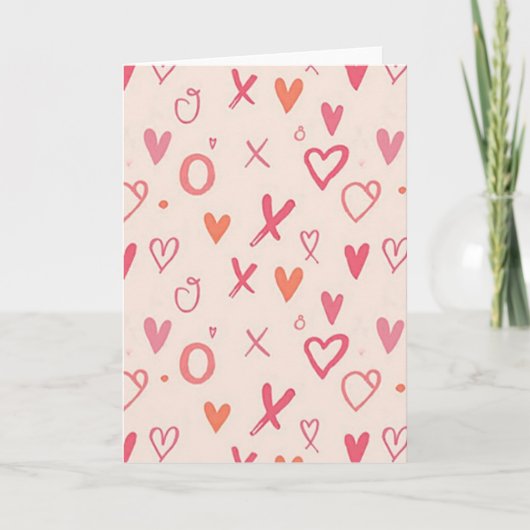 Xoxo Liebesherzen Karte (Vorderseite)