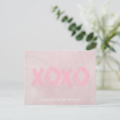 XOXO Light Pink Postkarte (Stehend Vorderseite)