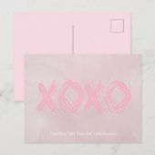 XOXO Light Pink Postkarte (Vorne/Hinten)