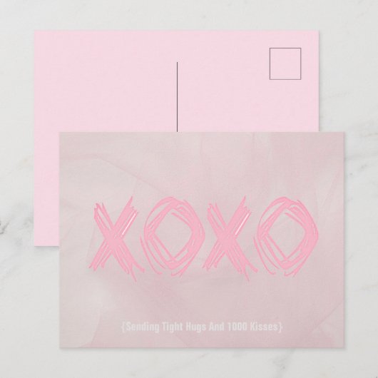 XOXO Light Pink Postkarte (Vorne/Hinten)