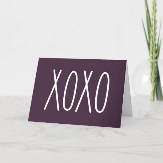 XoXo Lila Friendship Galentines Valentinstag Feiertagskarte (Vorderseite)