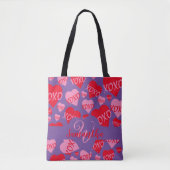 XOXO Lila, rosa, rotes Muster Tasche (Vorderseite)