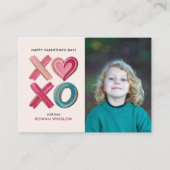XOXO Love Brush Strokes photo classroom valentines Mitteilungskarte (Vorderseite)