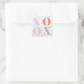 XOXO-Marmoraufkleber Quadratischer Aufkleber (Tasche)