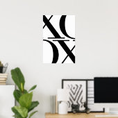 XOXO Mode Minimalistisches Kunstwerk Innendesign Poster (Heimbüro)