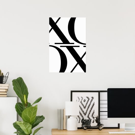 XOXO Mode Minimalistisches Kunstwerk Innendesign Poster (Heimbüro)