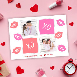 XOXO Moderne Elegant 2 Foto Happy Valentinstag Feiertagskarte