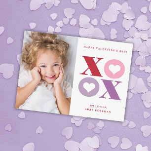 XOXO moderne Foto-Klassenzimmer Valentinstagskarte Mitteilungskarte