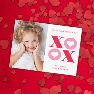 XOXO moderne Foto-Klassenzimmer Valentinstagskarte Mitteilungskarte