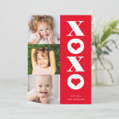 Xoxo Multi-Foto Valentin's Tageskarte Feiertagskarte (Stehend Vorderseite)