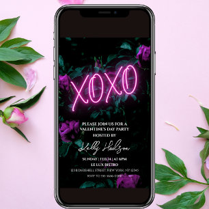 XOXO Neon Valentinstag Party Einladung