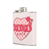 XOXO | Niedliches und liebenswertes rosa Herz Flachmann (Links)