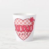 XOXO | Niedliches und liebenswertes rosa Herz Milchtasse (Vorderseite)