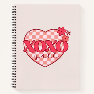 XOXO   Niedliches und liebenswertes rosa Herz Notizblock