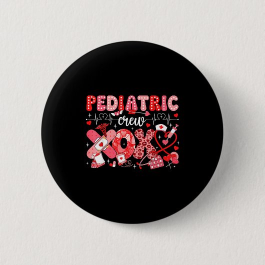 Xoxo Nurse Pediatric Crew Nurse Valentine Leopard  Button (Vorderseite)