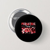 Xoxo Nurse Pediatric Crew Nurse Valentine Leopard  Button (Vorne & Hinten)