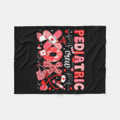 Xoxo Nurse Pediatric Crew Nurse Valentine Leopard  Fleecedecke (Vorderseite (Horizontal))