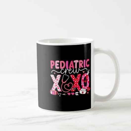 Xoxo Nurse Pediatric Crew Nurse Valentine Leopard  Kaffeetasse (Rechts)